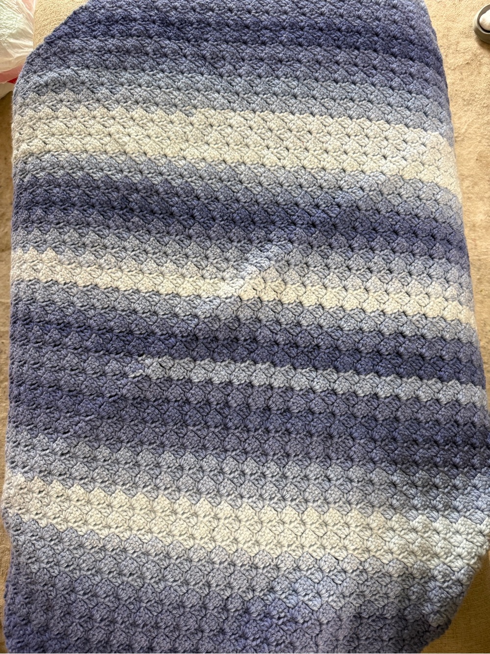 Blue purple hombre afghan